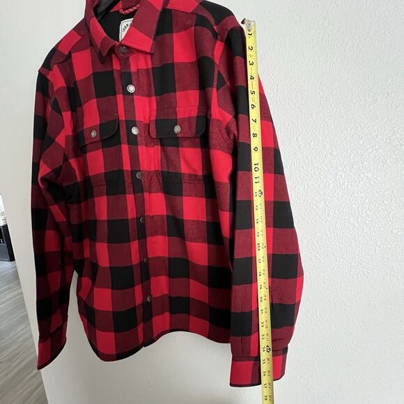 Iron And Resin Buffalo Plaid Shirt Jacket Size XXL Red - Picture 5 of 8